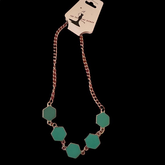 REVERSIBLE AQUA COLORED NECKLACE - Picture 4 of 5